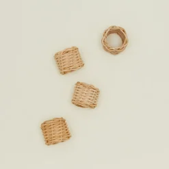 Basket Weave Napkin Ring, Set of 4