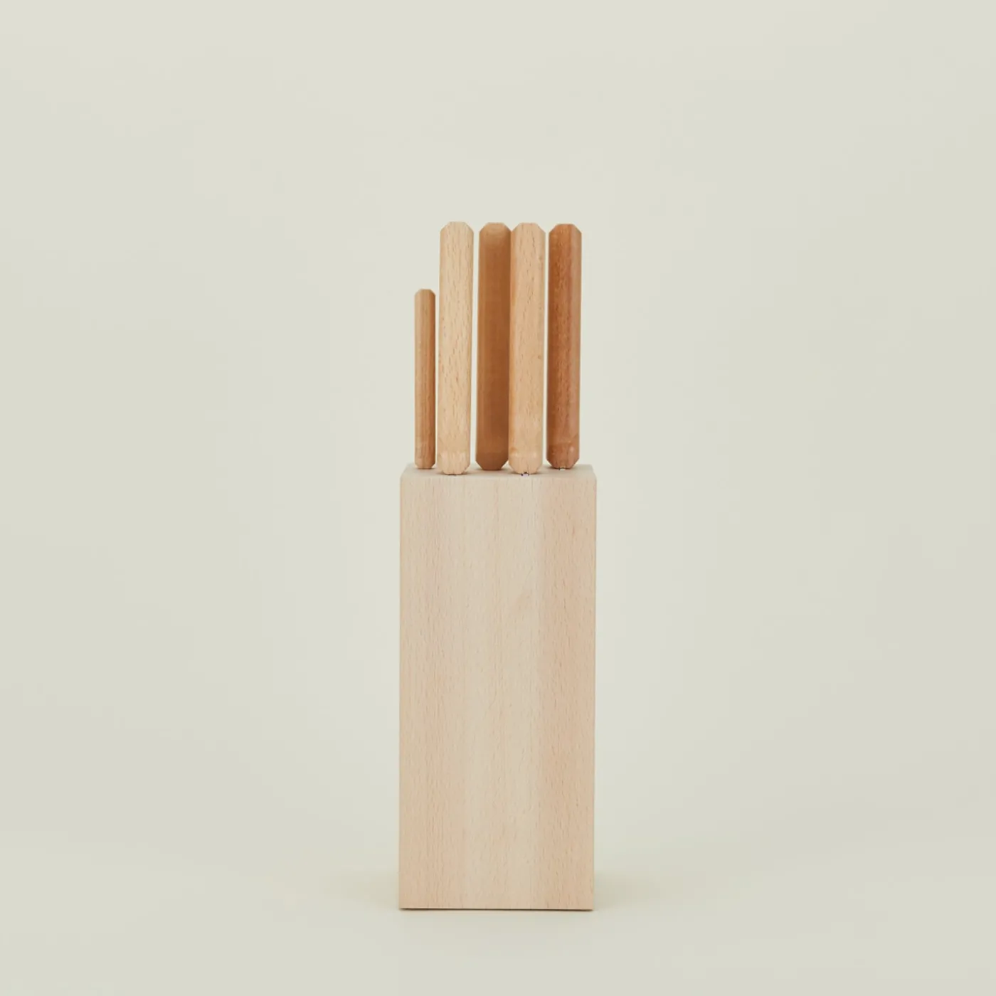 Beechwood Knives, Set of 5 + Block
