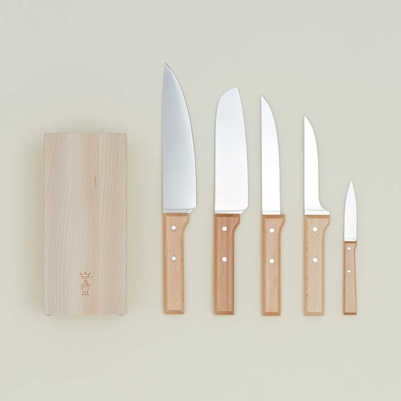Beechwood Knives, Set of 5 + Block