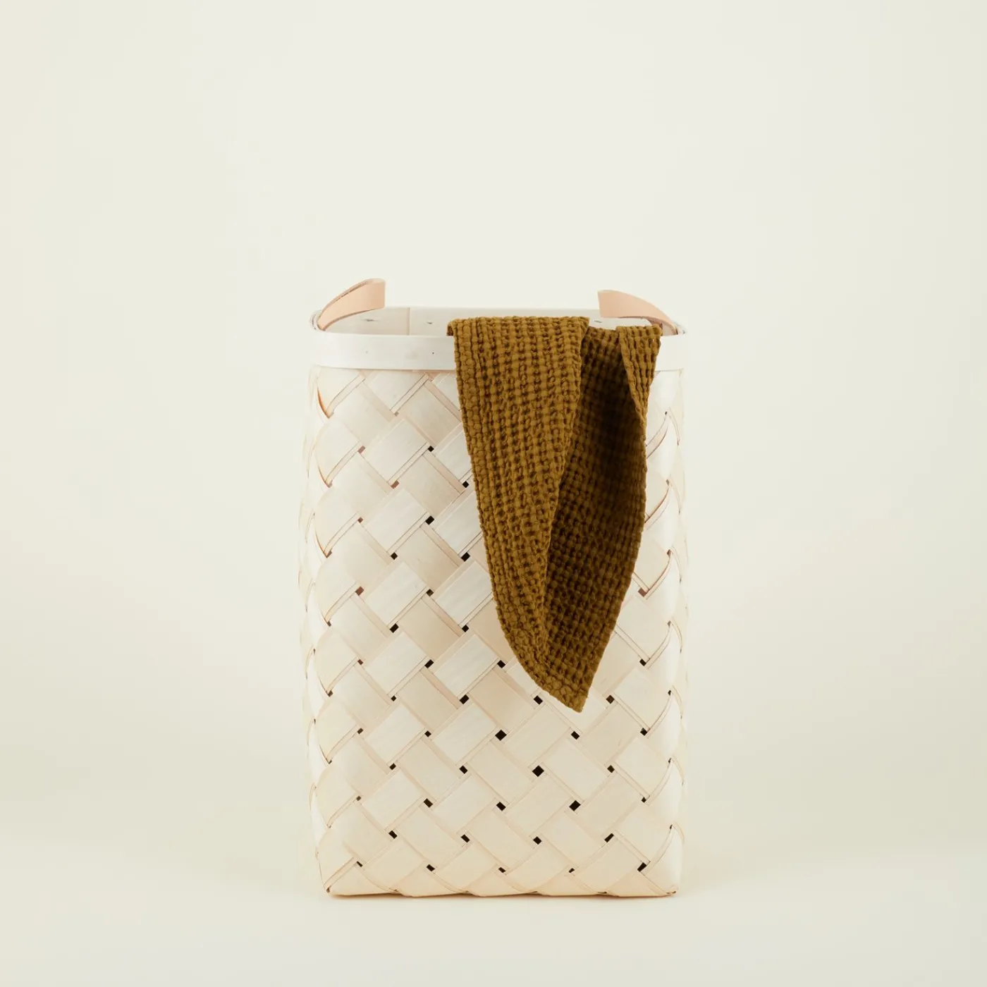Birch + Leather Hamper