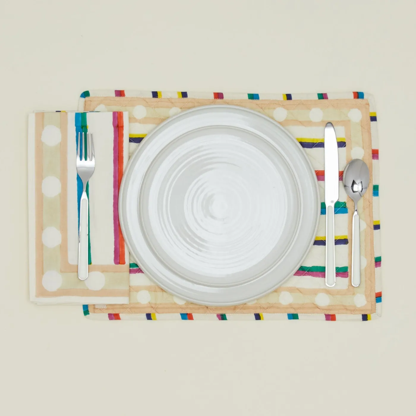 Block Printed Quilted Placemat