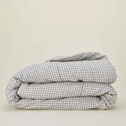 Checked Linen Duvet Cover