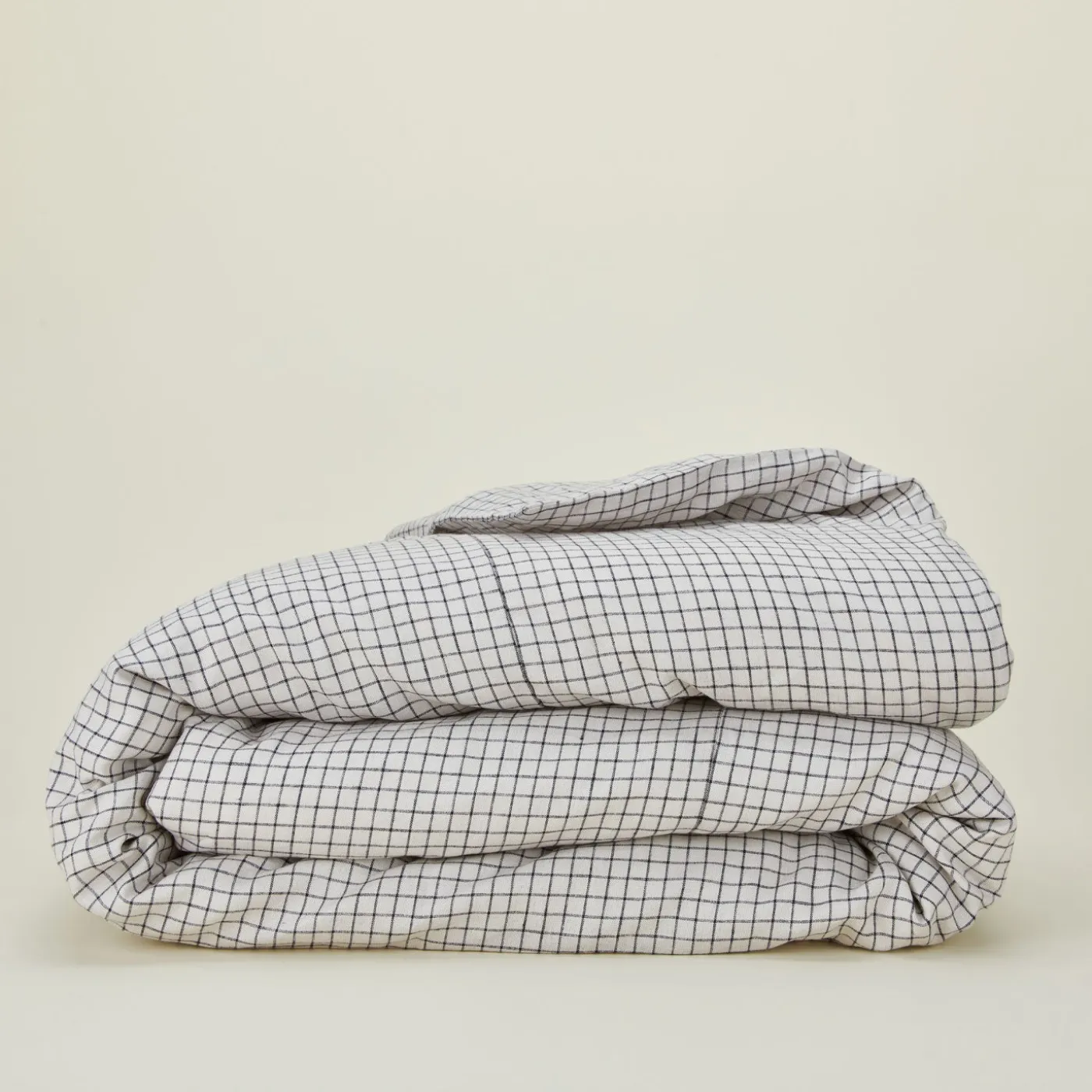 Checked Linen Duvet Cover