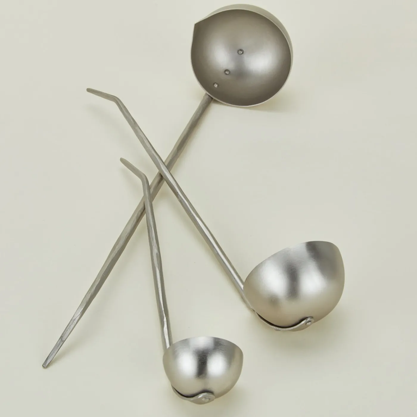 Forged Pewter Ladle, Set of 3