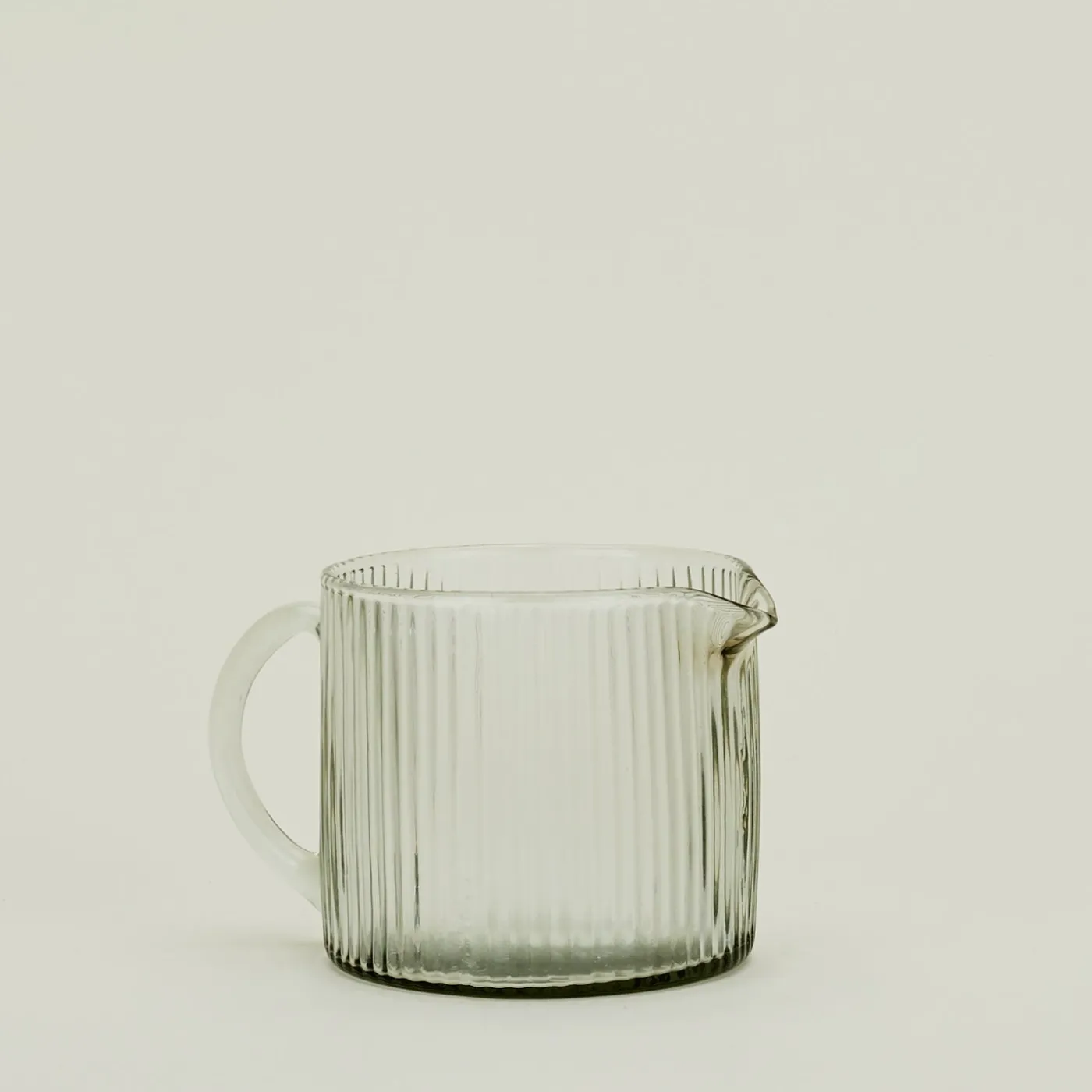 Glass Ribbed Pitcher