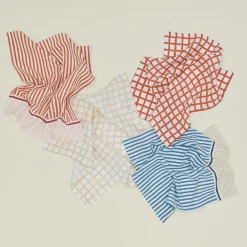 Hand Block Grid Napkin, Set of 2