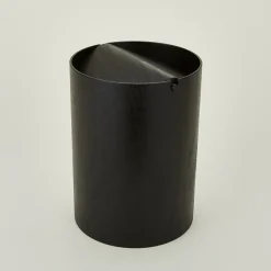 Lidded Wooden Wastebasket