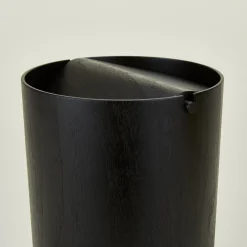 Lidded Wooden Wastebasket