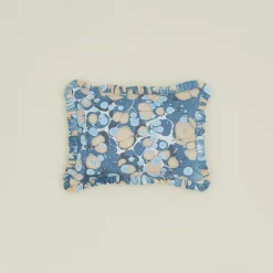 Marbled Cotton Ruffled Pillow Cover