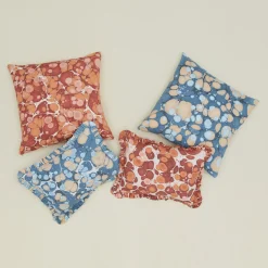 Marbled Cotton Ruffled Pillow Cover