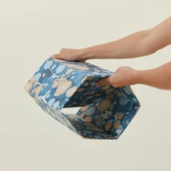 Marbleized Hexagon Wastebasket