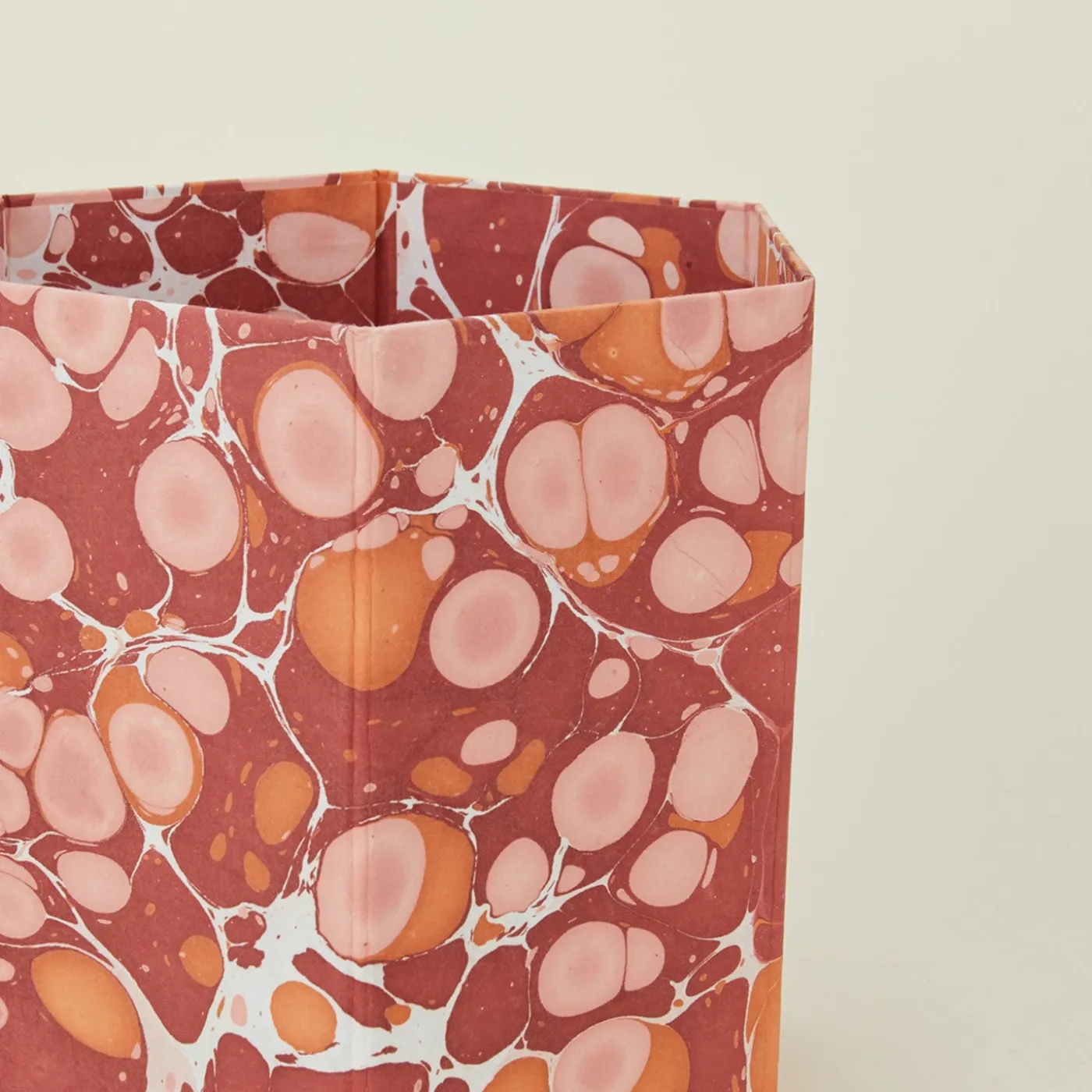 Marbleized Hexagon Wastebasket