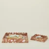 Marbleized Scalloped Tray, Set of 2
