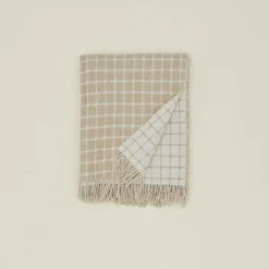 Merino Wool Check Throw