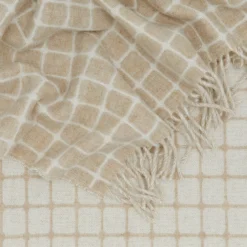 Merino Wool Check Throw