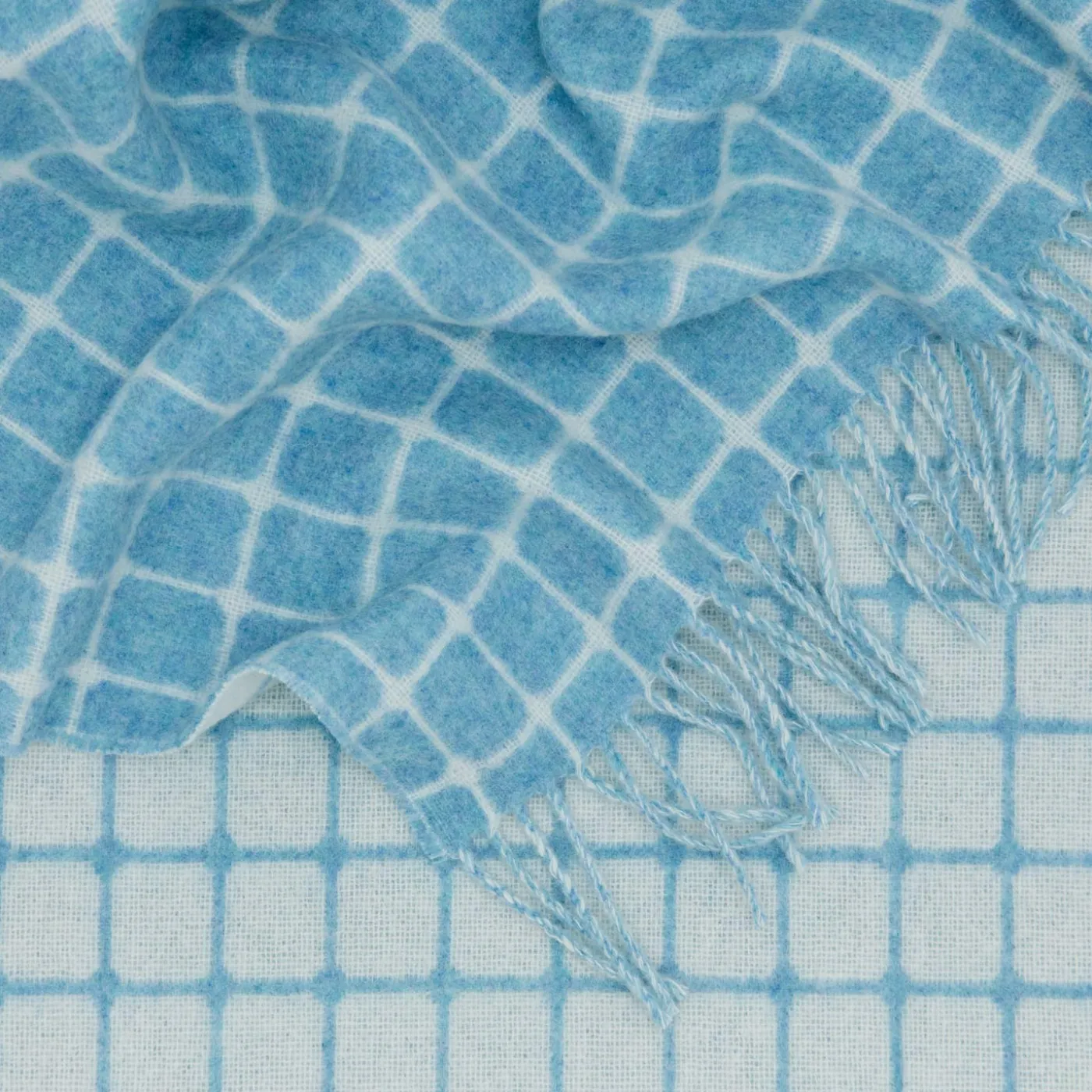 Merino Wool Check Throw