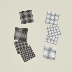 Reusable Paper Coaster, Set of 8 - Gridded