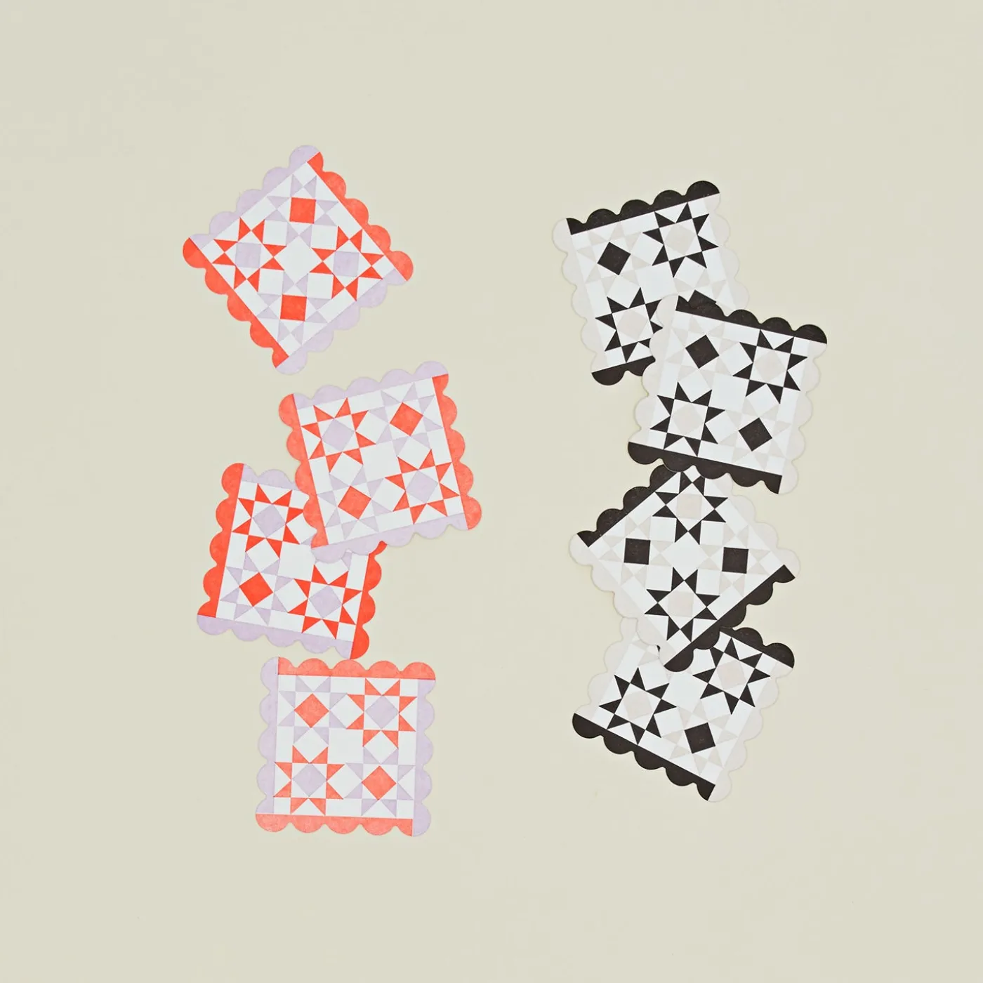 Reusable Paper Coaster, Set of 8 - Quilted