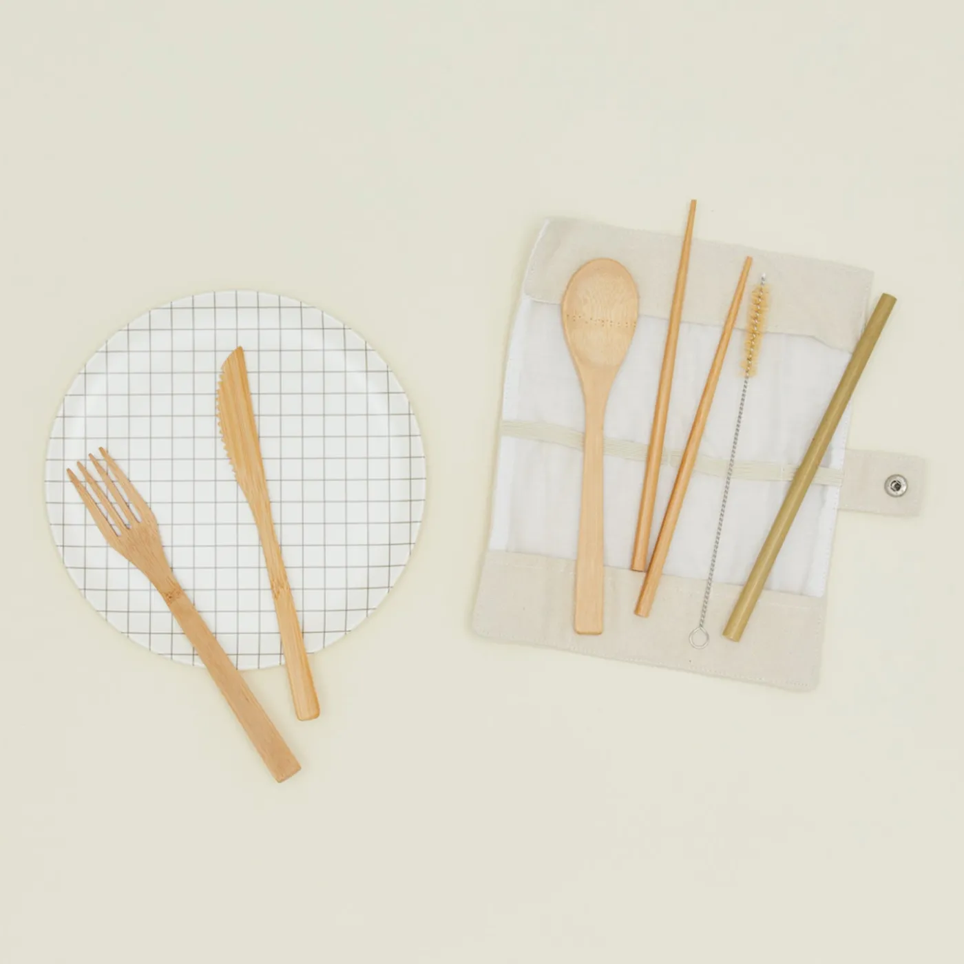 Reuseable Bamboo Cutlery Set