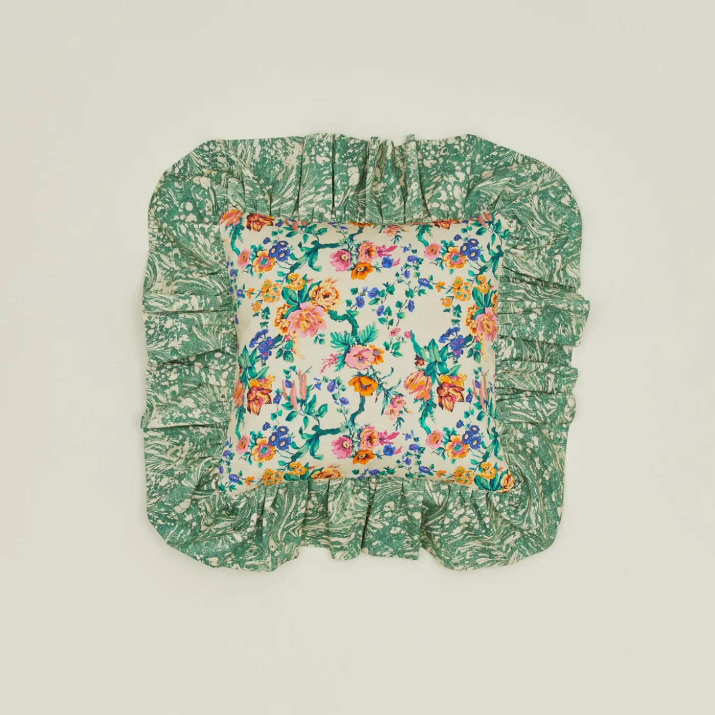 Ruffled Floral Cushion