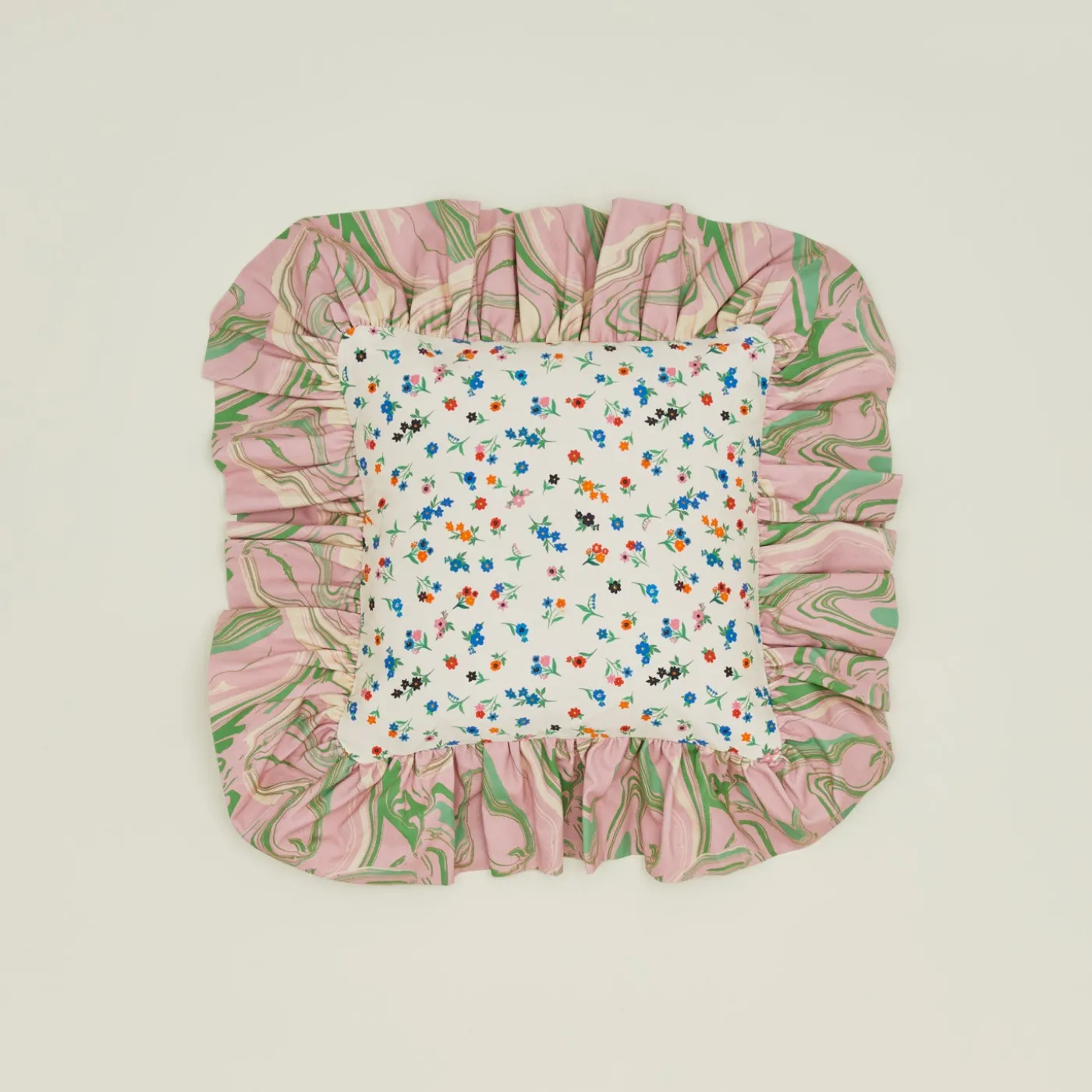 Ruffled Floral Cushion