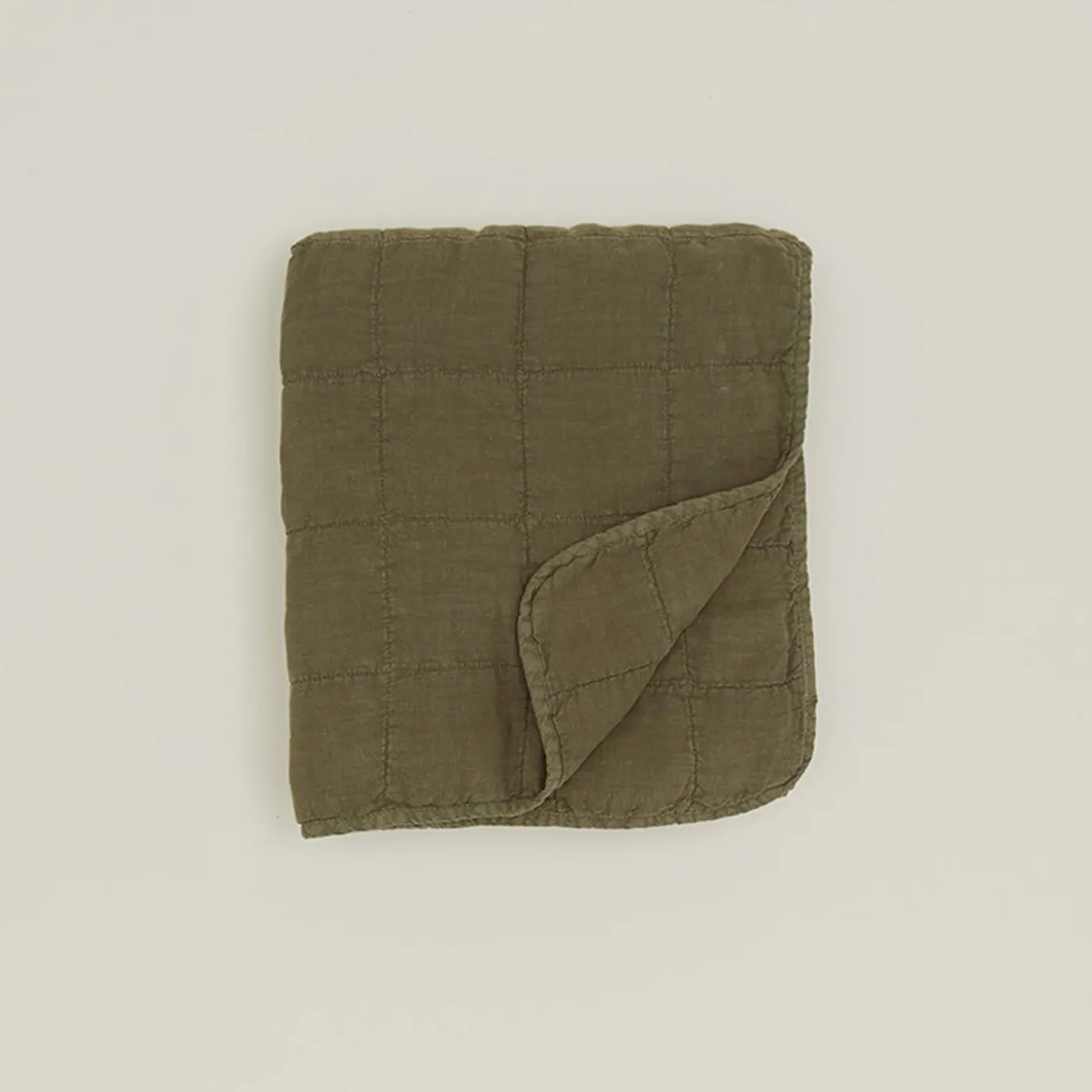 Simple Linen Quilted Throw