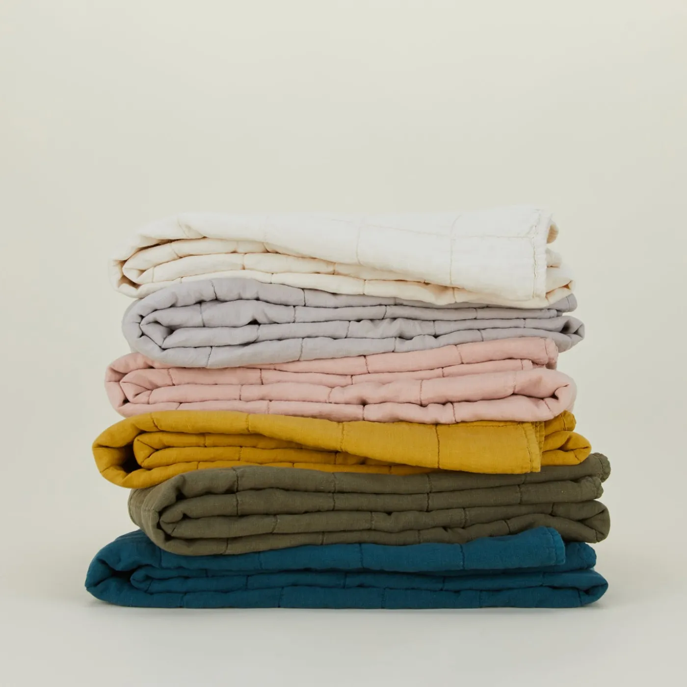 Simple Linen Quilted Throw