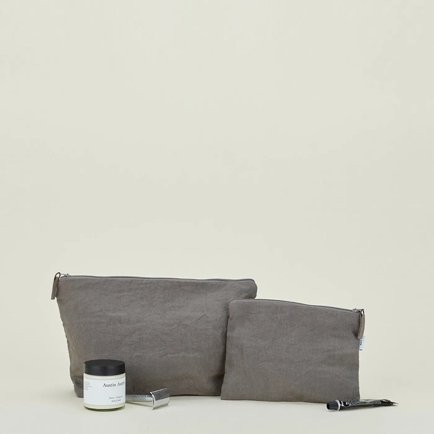 Simple Linen Zipper Pouch