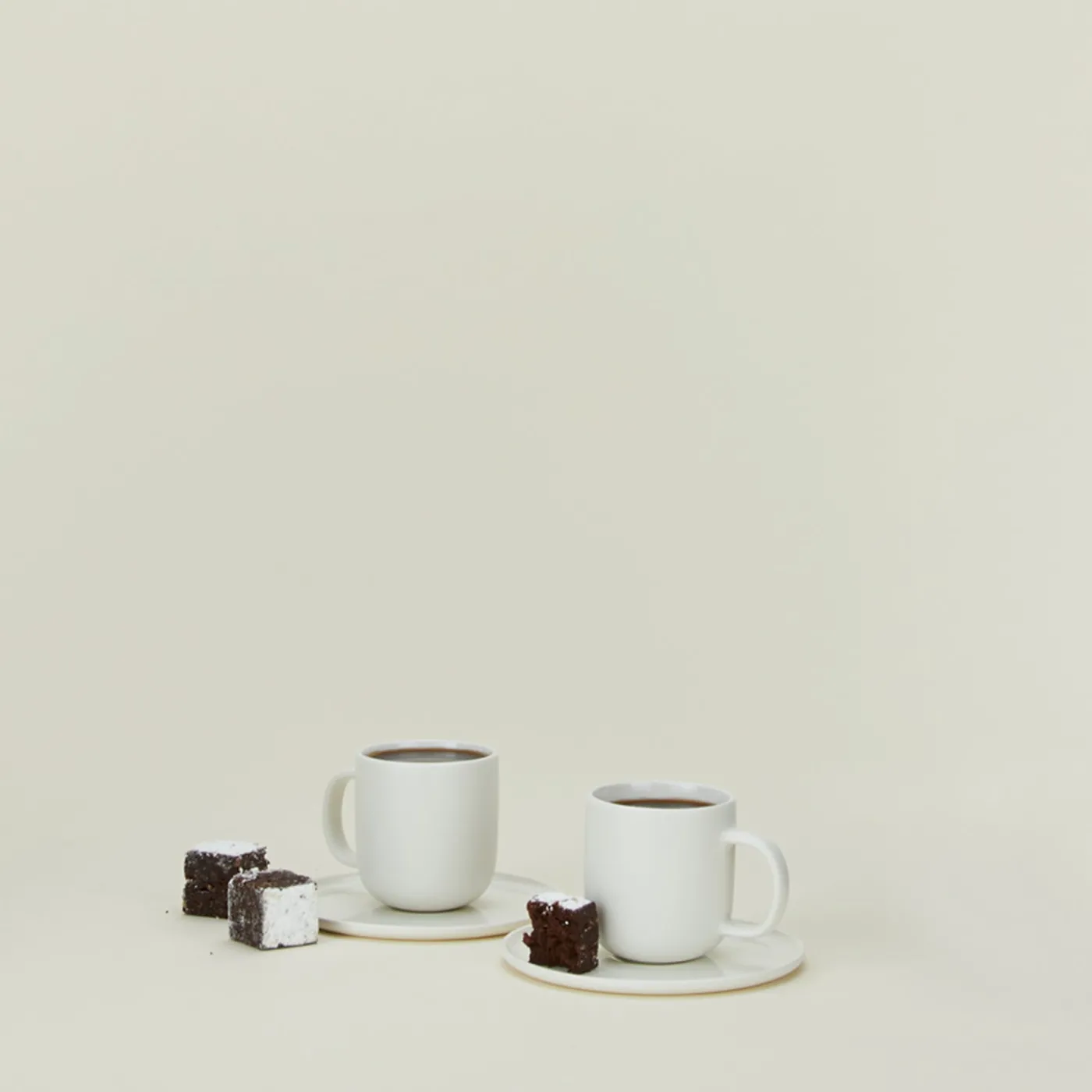 Simple Porcelain Espresso Mugs, Set of 2