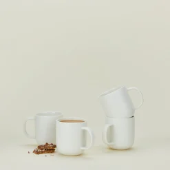 Simple Porcelain Mug, Set of 4