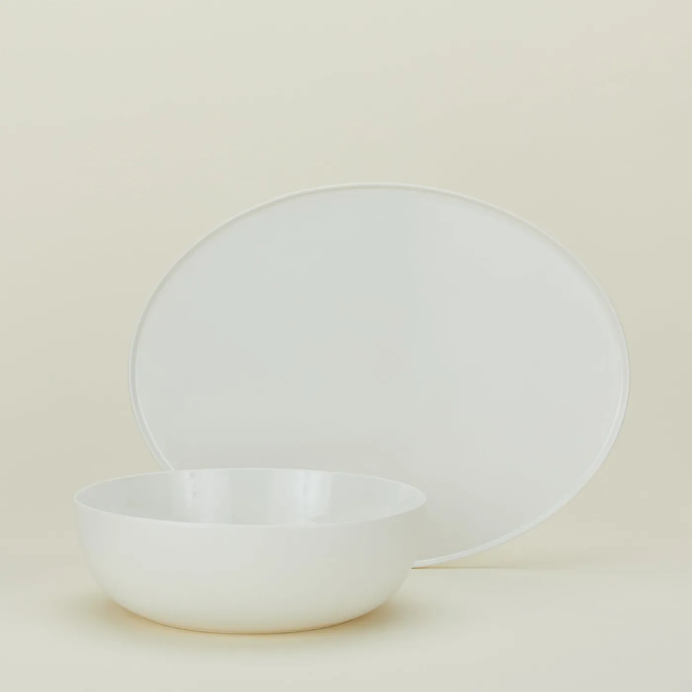 Simple Porcelain Serveware, 2 Piece Set