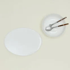 Simple Porcelain Serveware, 2 Piece Set
