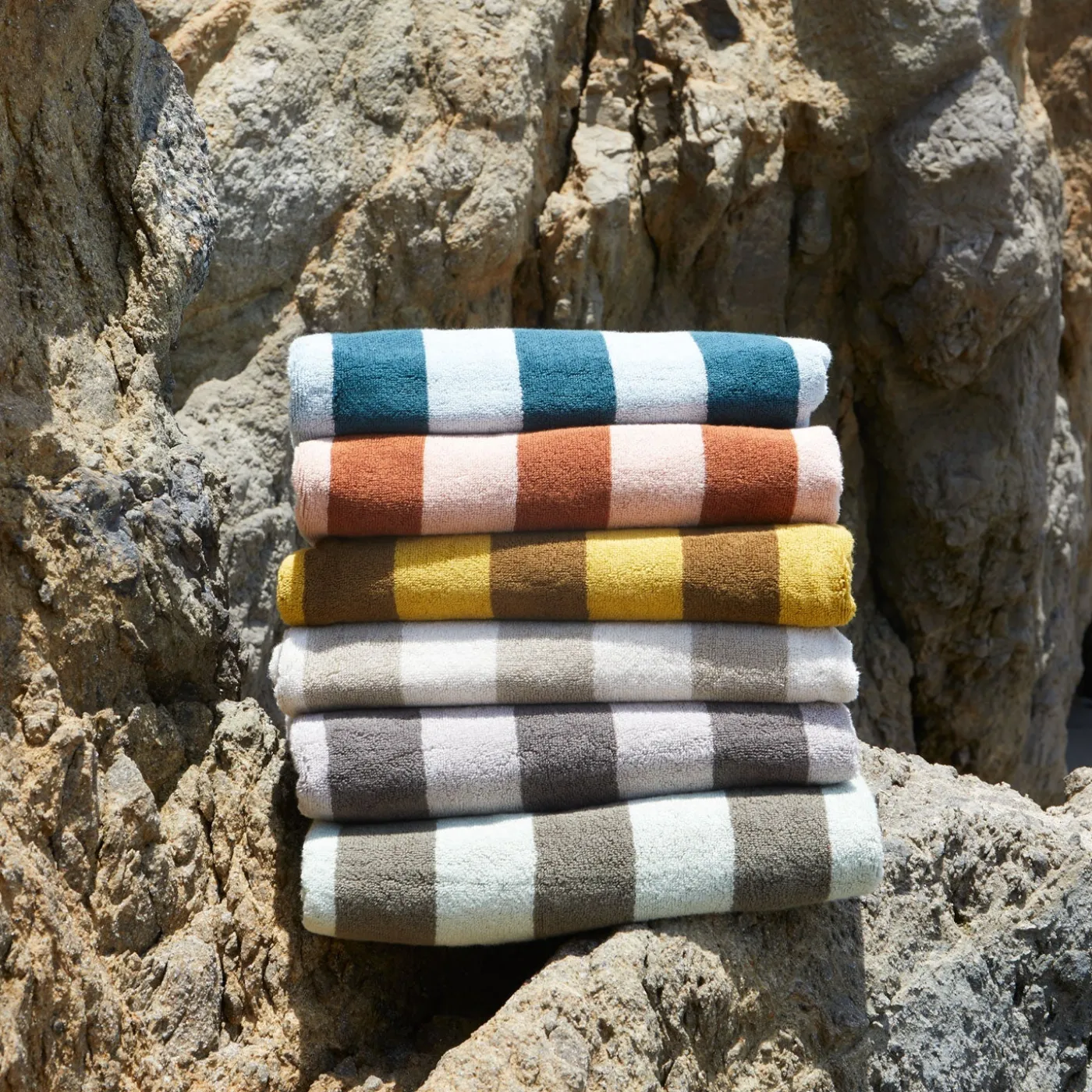 Simple Striped Terry Beach Towel